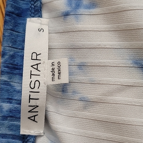 ANTISTAR blue and white tie dye t shirt dress size small - Picture 4 of 4